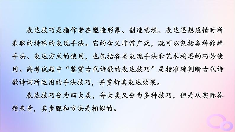 2024版高考语文一轮总复习第3部分古代诗文阅读专题2古代诗歌阅读任务3考点突破第4讲形神情意境表达有方法__鉴赏古代诗歌表达技巧课件02