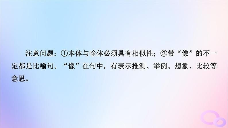 2024版高考语文一轮总复习第4部分语言文字运用任务2考点突破考点4常见修辞手法与仿用变换句式第1讲句子如佳人靓妆更添彩__常见修辞手法课件第6页