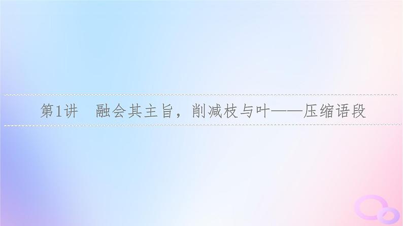 2024版高考语文一轮总复习第4部分语言文字运用任务2考点突破考点6句子表达效果分析第1讲融会其主旨削减枝与叶__压缩语段课件第3页