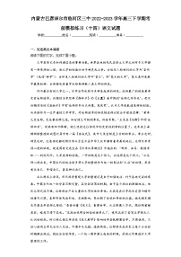 内蒙古巴彦淖尔市临河区三中2022-2023学年高三下学期考前模拟练习（十四）语文试题（含解析）