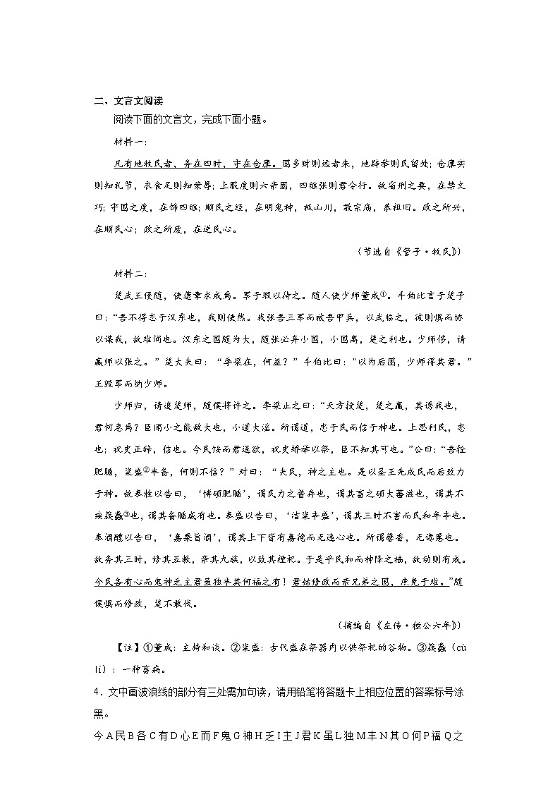内蒙古巴彦淖尔市临河区三中2022-2023学年高三下学期考前模拟练习（十三）语文试题（含解析）03