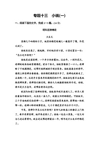 新课标语文高三总复习作业：13小说阅读 Word版含答案