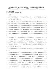 山东省枣庄市2022-2023学年高二下学期期末考试语文试卷（含解析）