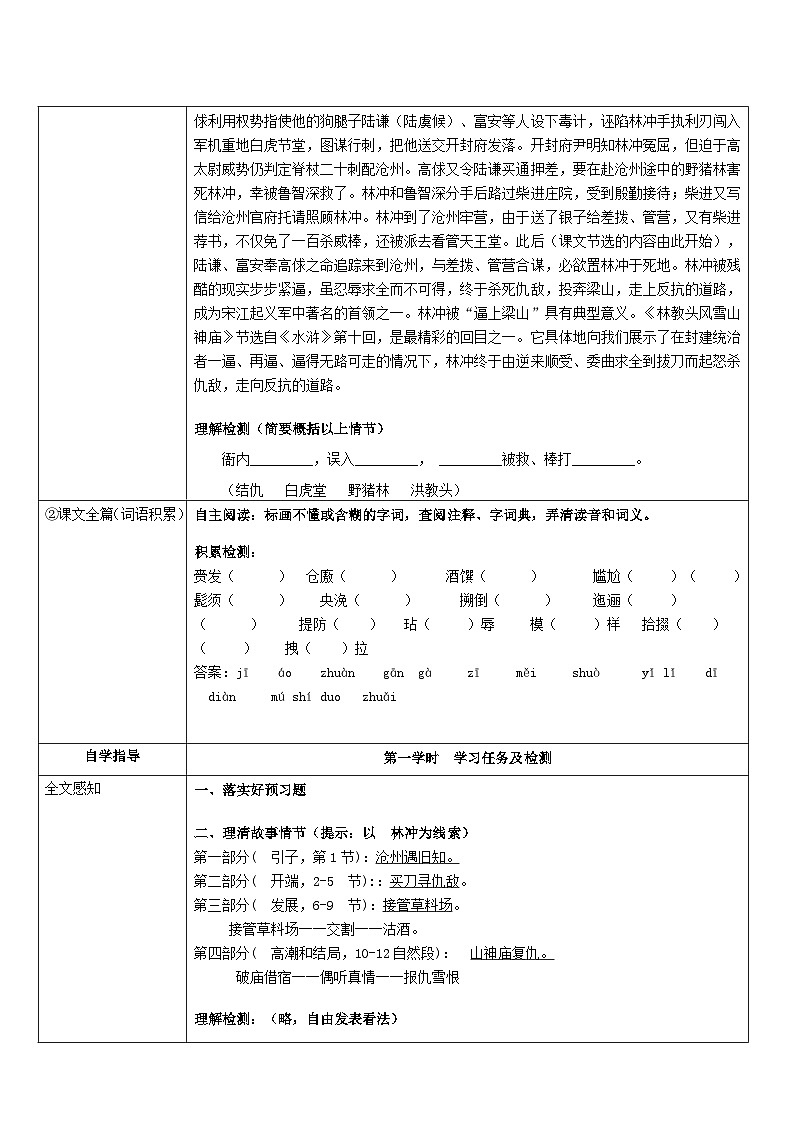 【同步导学案】统编版高中语文必修下册--第6单元  13.1《林教头风雪山神庙》导学案（含答案）02