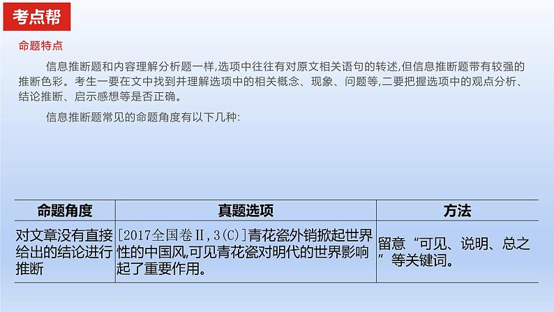 2023版高考语文一轮总复习专题一论述类文本阅读考点3信息推断课件02