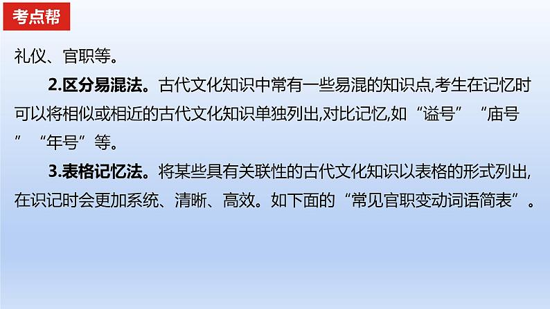 2023版高考语文一轮总复习专题四文言文阅读考点2正确理解古代文化知识课件第5页