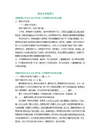 安徽省部分地区2022-2023学年下学期高二语文期末试卷分类汇编：语言文字运用Ⅰ