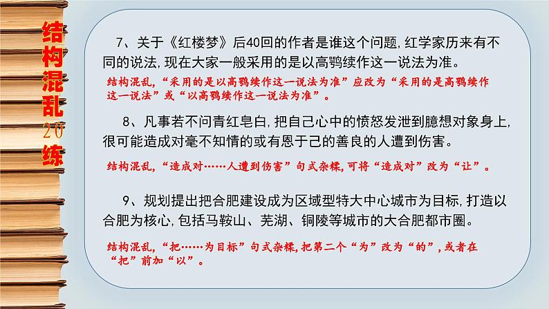 高中语文复习-- 语文知识竞赛4（病句）讲解课件第7页