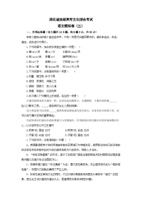 【中职专用】备战中职高考语文冲刺模拟卷（三）（湖北适用）（原卷版）