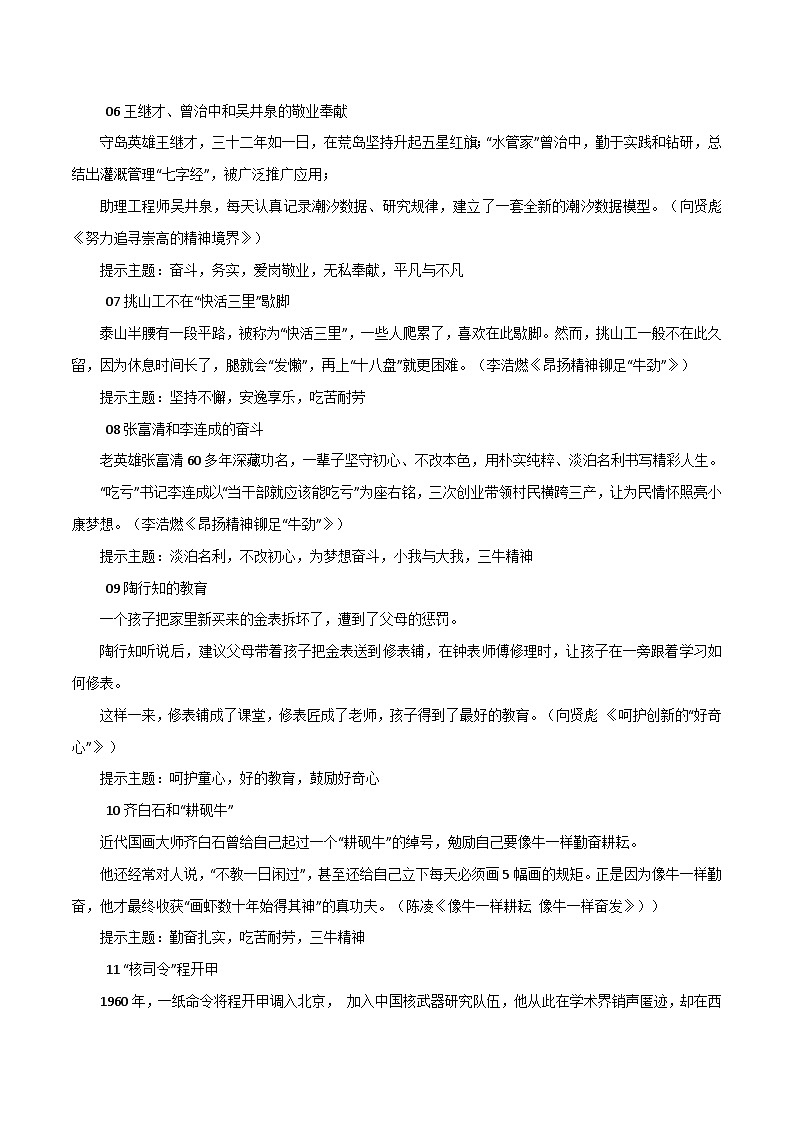 专题110  20个人物事件，给你主体段落提供20个事例论证-2022年高考语文满分作文时新素材例文精选第2页