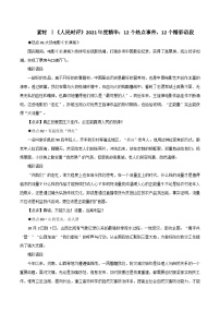 专题114  《人民时评》2021年度精华：12个热点事件，12个精彩语段-2022年高考语文满分作文时新素材例文精选