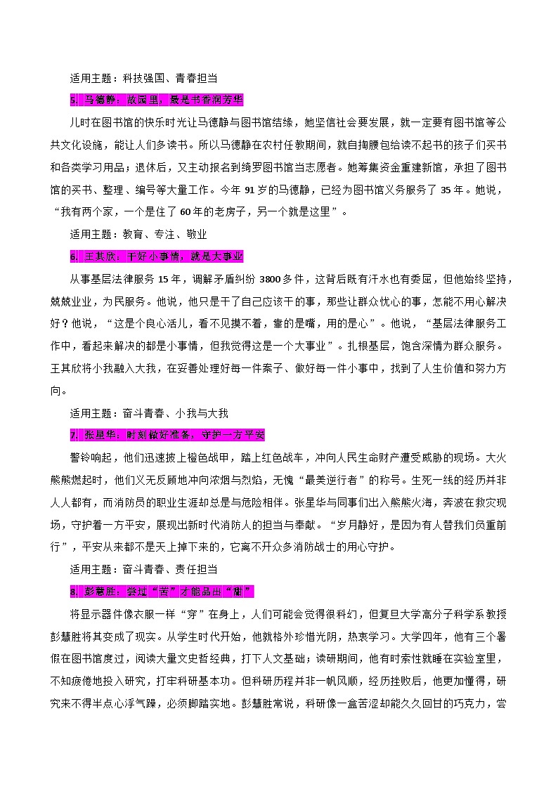 专题18 23组小众高分优质人物素材-备战2023年高考语文一轮复习之满分作文素材汇第2页