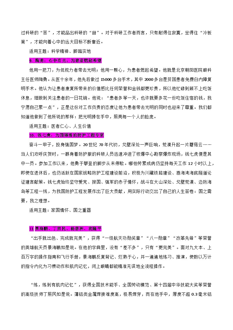 专题18 23组小众高分优质人物素材-备战2023年高考语文一轮复习之满分作文素材汇第3页