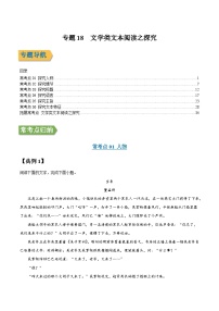 专题18 文学类文本阅读之探究 -2022年高三毕业班语文常考点归纳与变式演练（课标全国版）（解析版）