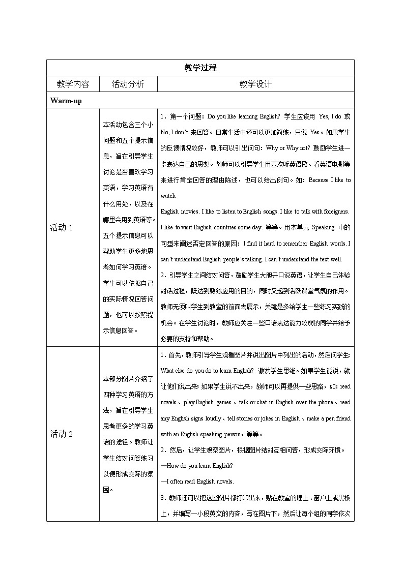 【中职英语】高中英语 语文版2021 基础模块1 Unit+4+English+Learning+Tips+教学设计02