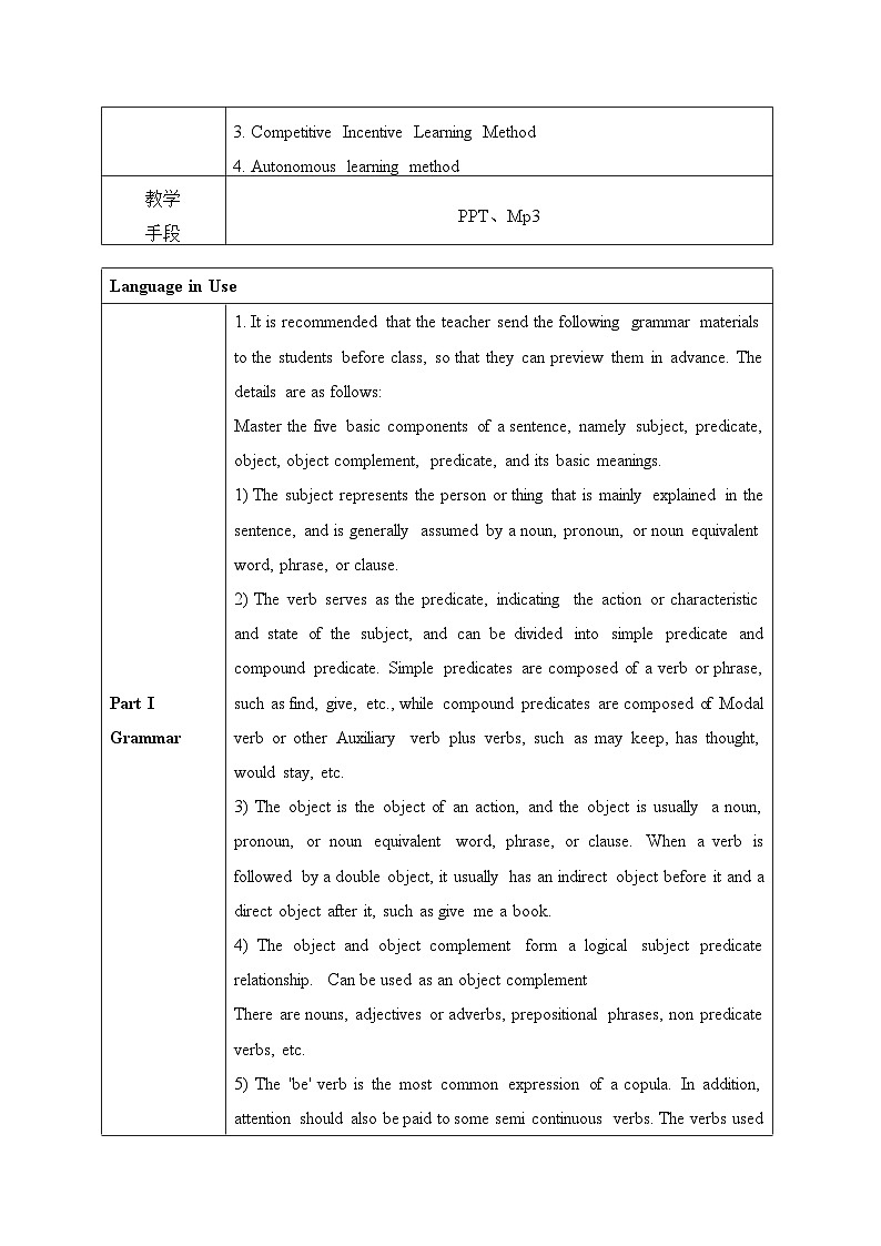 【中职专用】高中英语Unit 1 The Spring Festival Grammar 教学设计-2022-2023学年中职英语语文版（2021）基础模块202