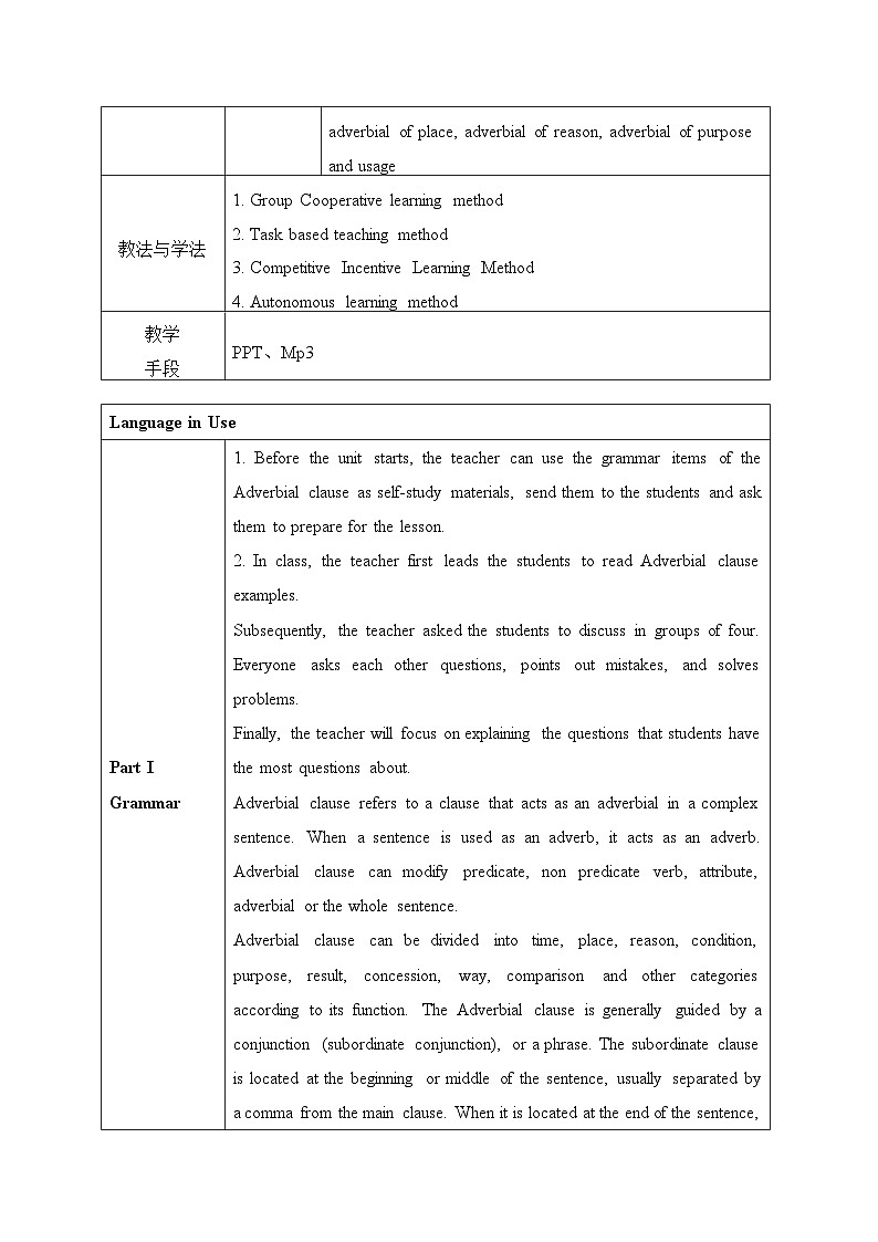 【中职专用】高中英语 Unit 4 Environmental Protection Grammar 教学设计-2022-2023学年中职英语语文版（2021）基础模块202