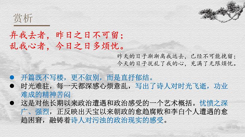 【中职专用】高中语文 人教版·基础模块上册  11 李白诗二首《宣州谢朓楼饯别校书叔云》（教学课件）08