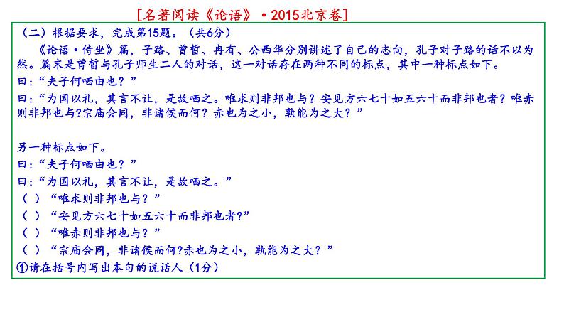 2015年-2023年北京卷高考名著《论语》阅读试题解析课件PPT02