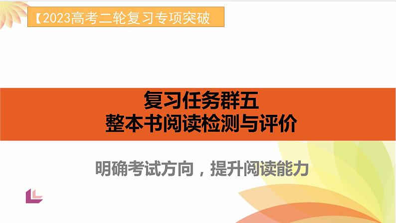 任务群五 整本书阅读 明确考试方向，提升阅读能力-2023年高考语文二轮复习专项突破技巧讲练（全国通用）课件PPT第1页