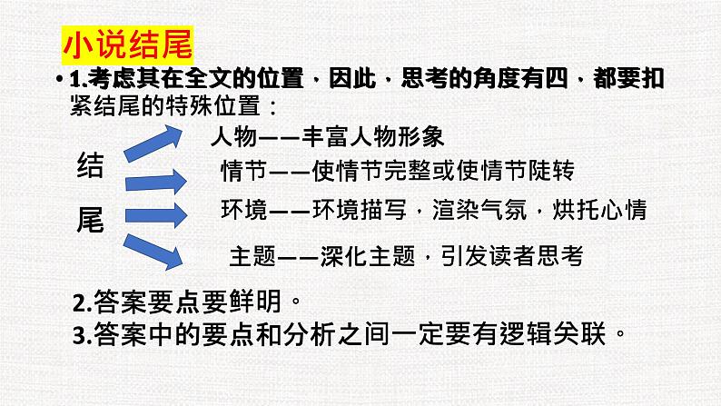 专题02  小说结尾- 冲刺2023年高考语文二轮复习核心考点逐项突破课件PPT第3页