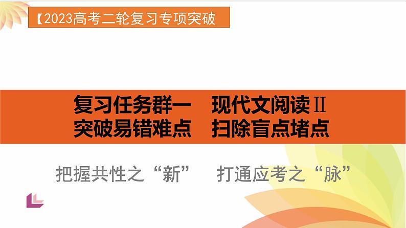 把握共性之新，打通应考之脉-2023年高考语文二轮复习专项突破技巧讲练（全国通用）课件PPT第1页