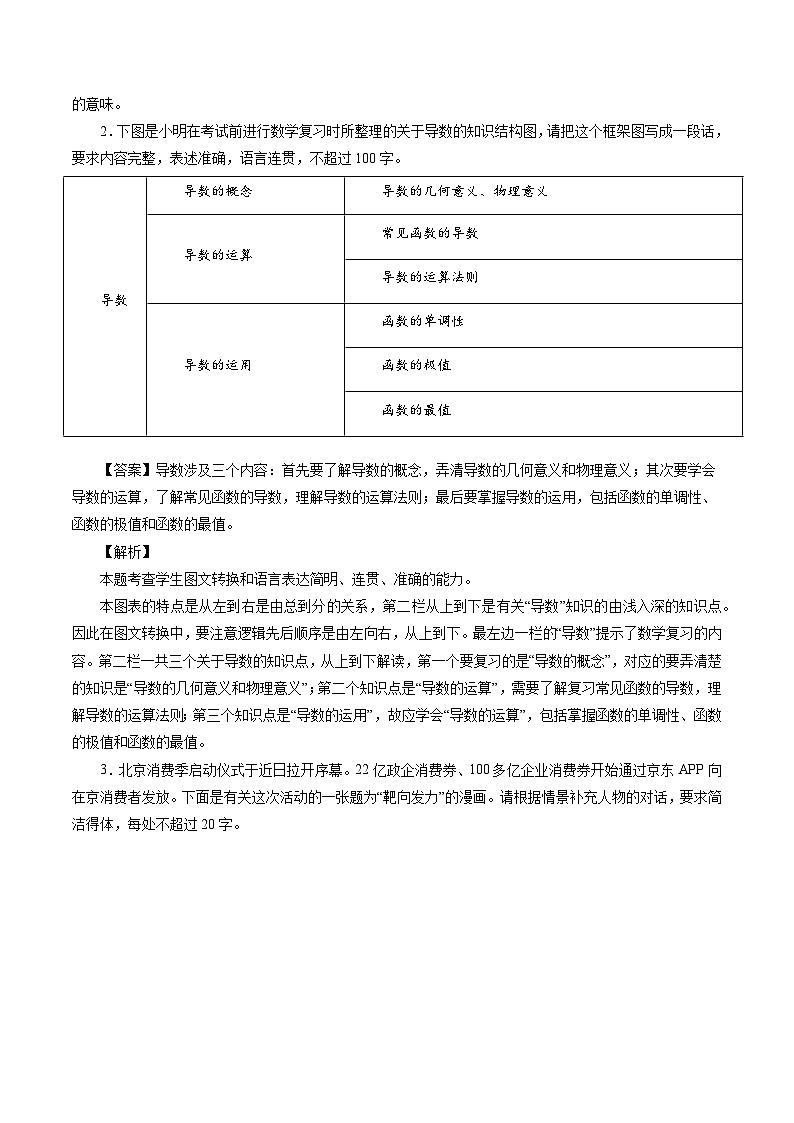 解密07  图文转换（分层训练）（解析版）-【高频考点解密】2022年高考语文二轮复习讲义+分层训练（浙江专用）02