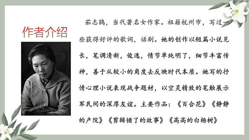 《百合花》课件部编版高中语文必修上册02