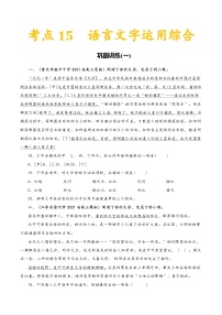 考点15  语言文字运用综合-备战2022年高考语文一轮复习考点帮