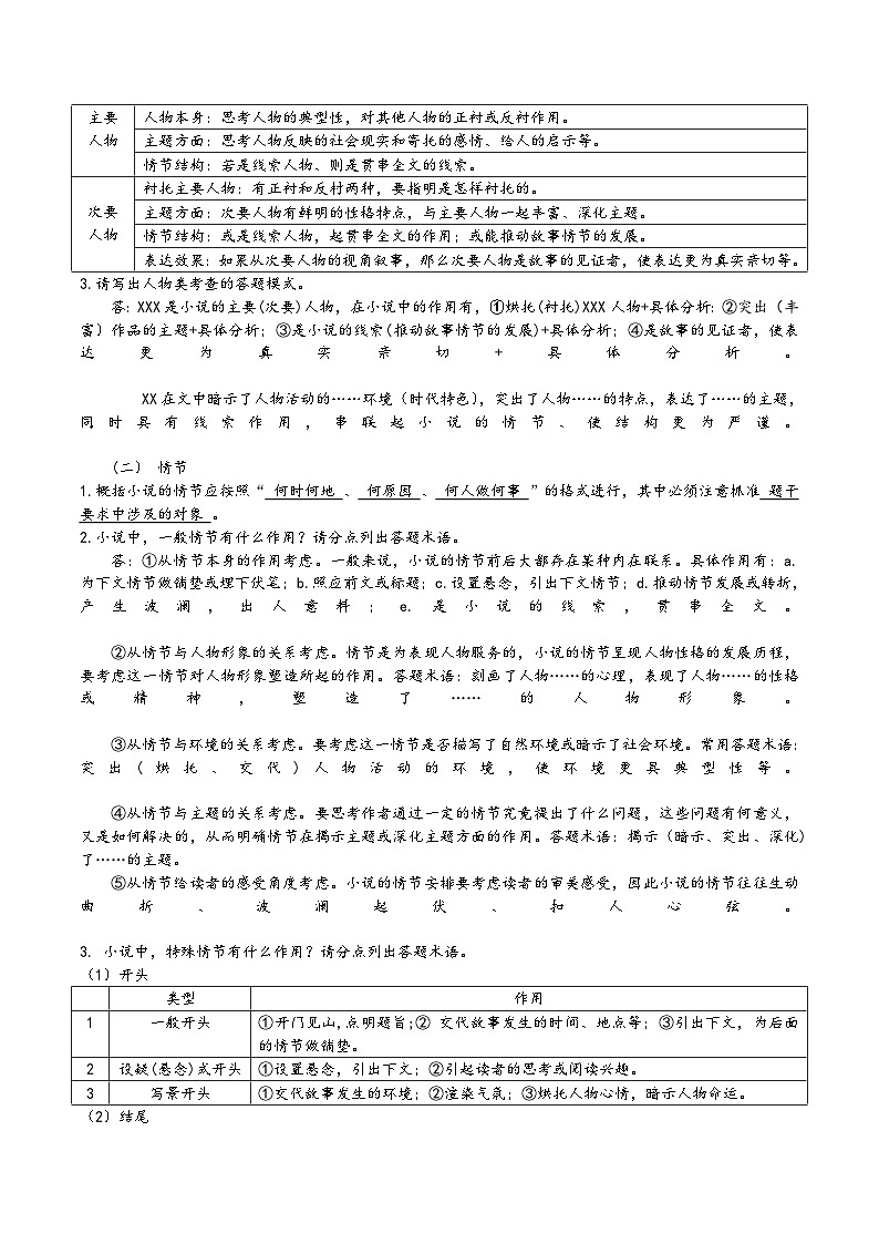 考点37小说阅读第一课-备战2022年高考语文一轮复习考点帮 试卷02