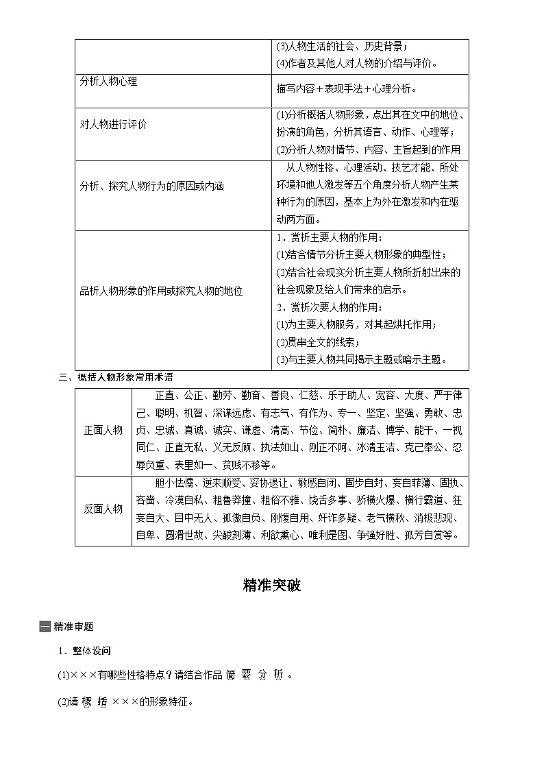 考点39小说的形象-备战2022年高考语文一轮复习考点帮第2页