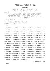 四川省泸州市泸县四中2022-2023学年高一语文下学期期中试题（Word版附解析）