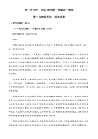 2023-2024学年黑龙江省哈尔滨市三中高三上学期第一次验收（开学检测）语文含答案