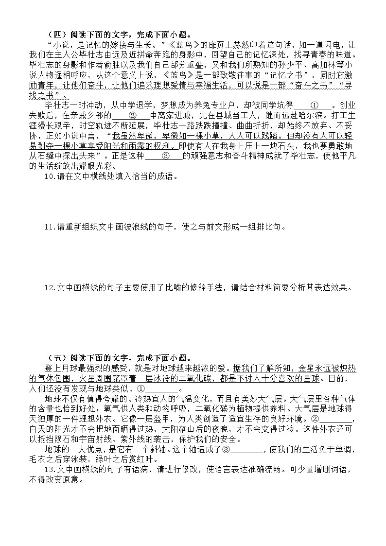 高中语文2024届高考复习语言文字运用新题型强化练习0911（附参考答案）第3页