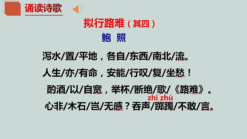 古诗词诵读《拟行路难(其四)+》课件+2022-2023学年统编版高中语文选择性必修下册 (1)第5页