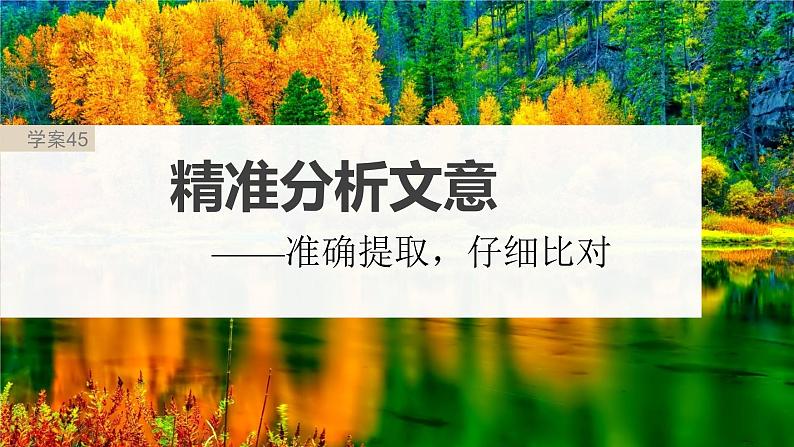 高考语文一轮复习--　精准分析文意——准确提取，仔细比对课件PPT第2页