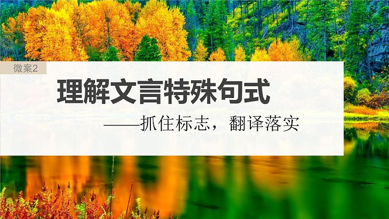 高考语文一轮复习--　微案2　理解文言特殊句式——抓住标志，翻译落实课件PPT02