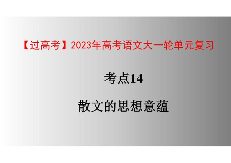 2023届新高考语文二轮复习专题 散文的思想意蕴（含答案）课件PPT01