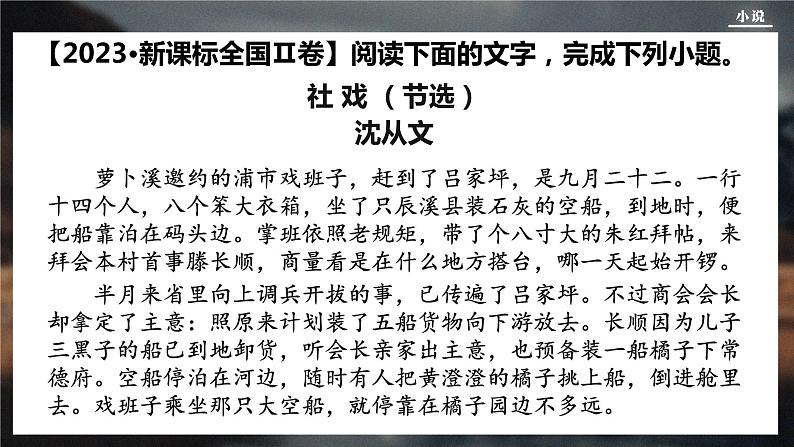 2024届高考一轮复习：小说 课件第2页