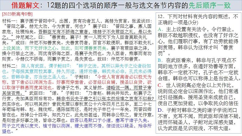 2024届高考专题复习：2023年高考Ⅰ卷、Ⅱ卷.文言文详解  课件第8页