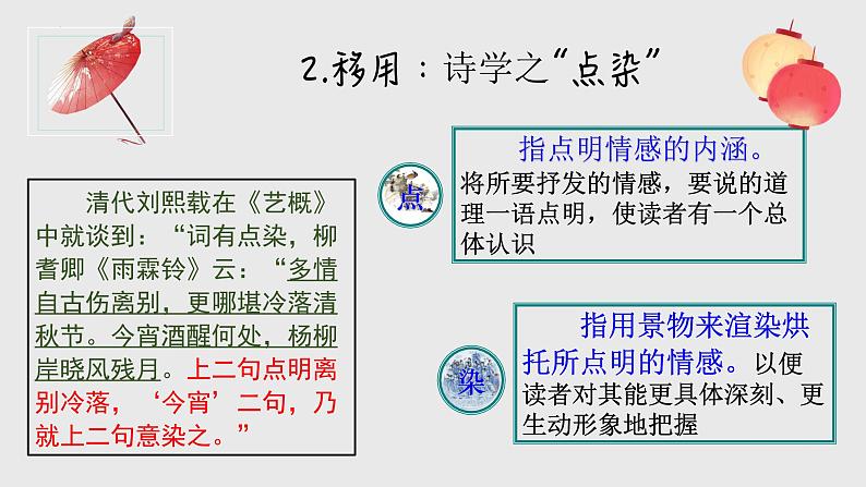 2024届高考语文复习：诗歌鉴赏之点染手法 课件第5页