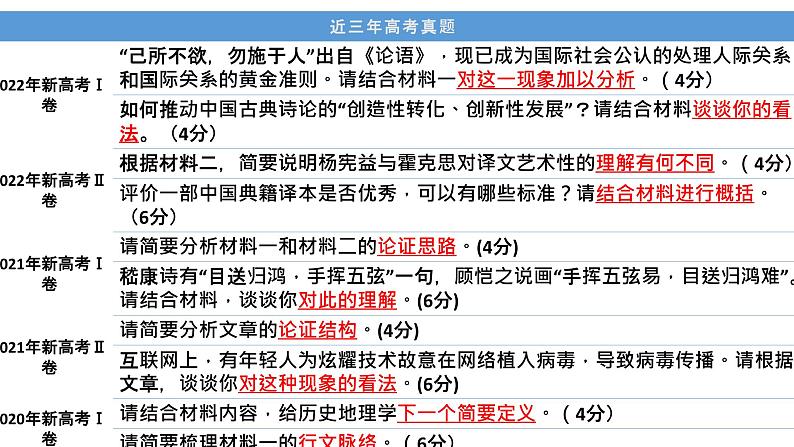 2024届高考语文复习：信息类文本阅读主观题 课件第2页