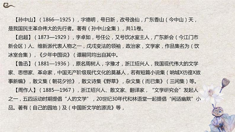 2024届高考语文复习：中国现当代作家 课件第3页