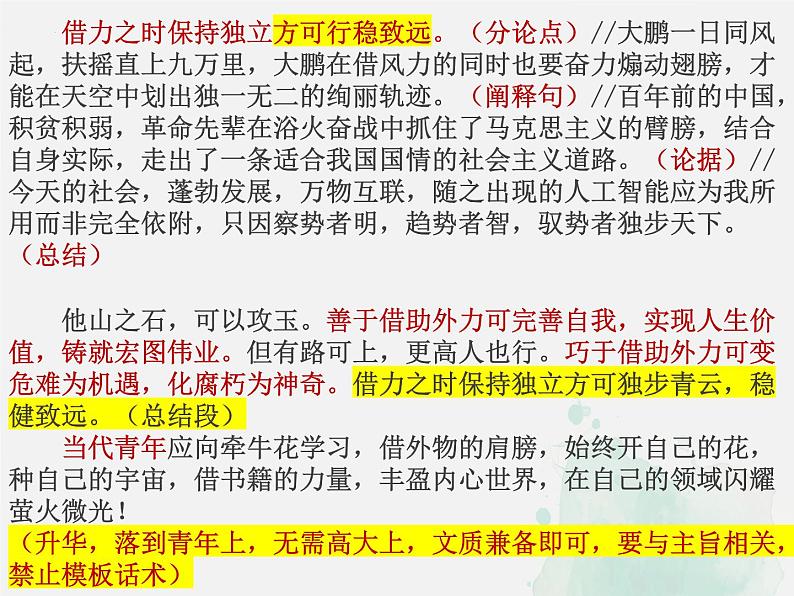 2024届高考作文复习：议论文写作知识和结构指导 课件第7页