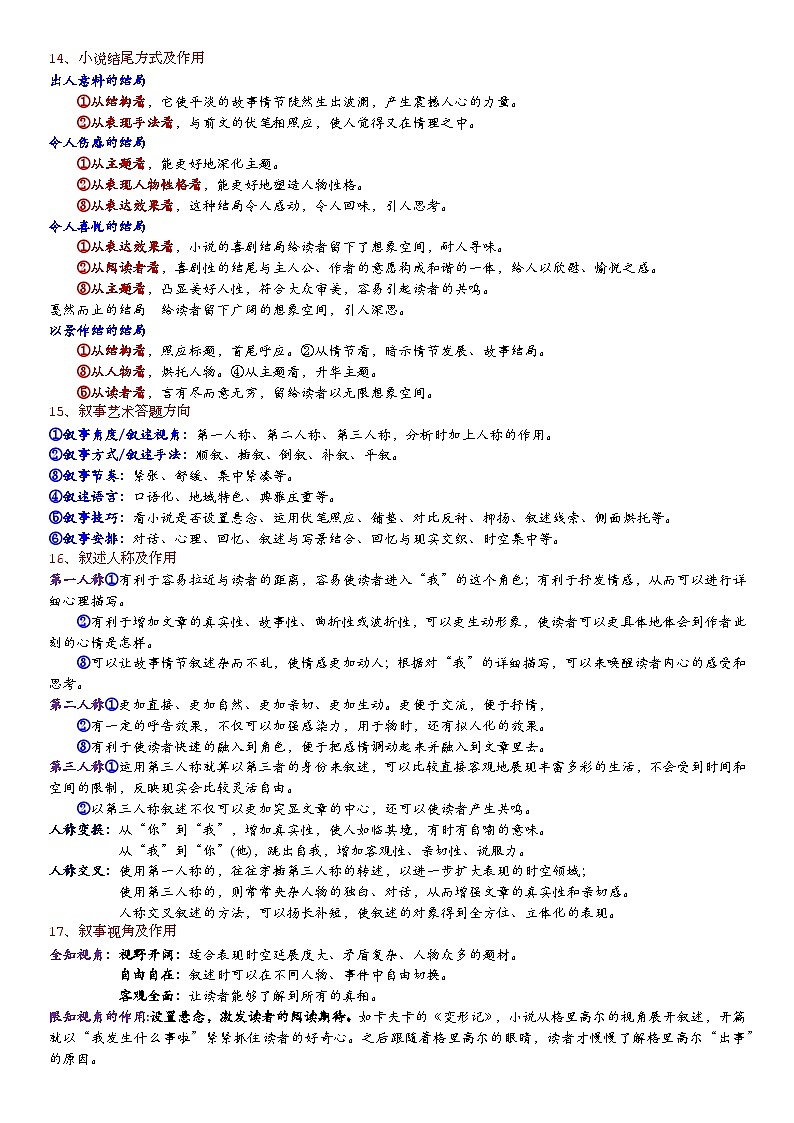 高考语文复习-- 高中语文专用术语分类解析（精华版）文字版第3页