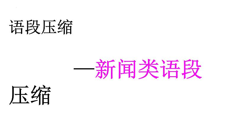 2024届高考语文复习：新闻类语段压缩 课件第1页