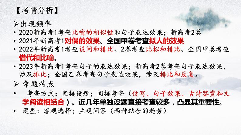 2024届高考专题复习：鉴赏诗歌的表达技巧之修辞手法 课件05