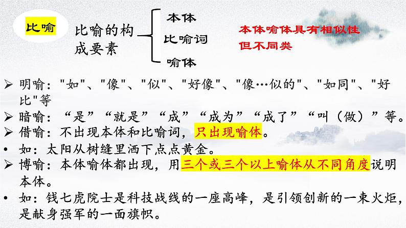 2024届高考专题复习：鉴赏诗歌的表达技巧之修辞手法 课件07