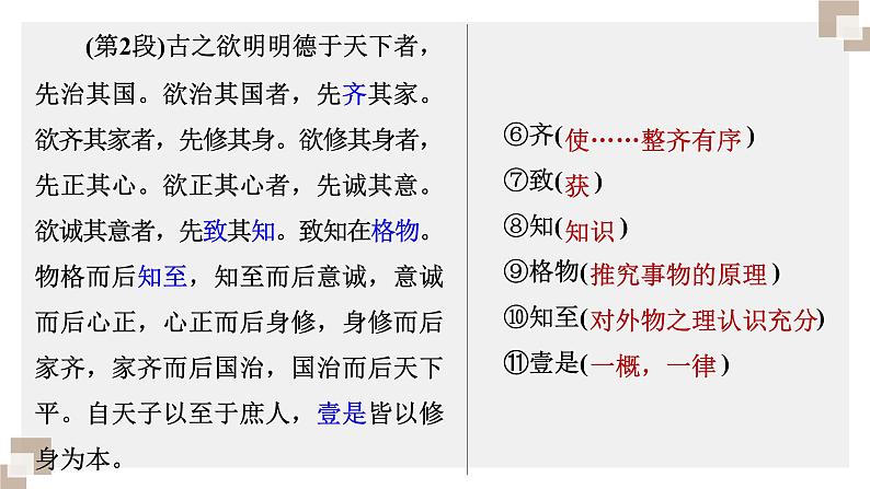 部编版高中语文课内文言文复习 选修上册 大学之道　人皆有不忍人之心课件PPT05