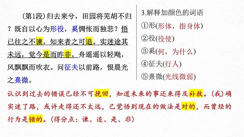 部编版高中语文课内文言文复习 选修下册归去来兮辞并序课件PPT07